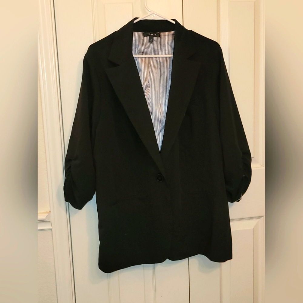 Torrid One Button Suit Blazer Jacket - image 1